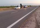 Autopista 19: chocó un tacho de señalización y se desprendió un elemento por el cual otro vehículo reventó un neumático 