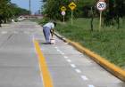 Reordenan un tramo del trazado de la bicisenda en el sur de la ciudad