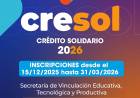 Desde el próximo lunes se realizan las inscripciones para los CRESOL 2026 