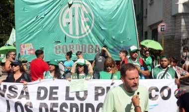 ATE convoca a una movilización contra la llegada de Milei a Córdoba 