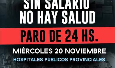 Los trabajadores de la salud provincial realizan un paro este miércoles por recomposición salarial