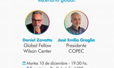 Con Zovatto y Graglia, llega la Conferencia “El futuro de Córdoba y Argentina en el Mundo”