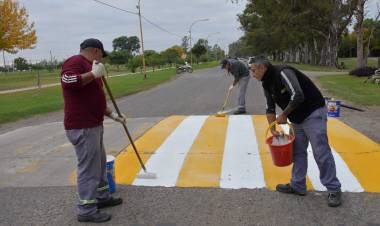 Municipio completó el repintado de los 114 reductores de velocidad