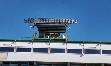 Comenzó el cerramiento de la plataforma de cámaras y streaming en lo alto del Estadio Juan Pablo Francia