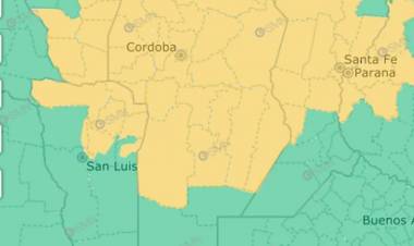 Rige un alerta amarillo por probabilidad de tormentas fuertes para la provincia de Córdoba