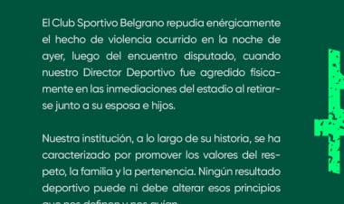 Sportivo Belgrano repudió la agresión sufrida por su Director Deportivo tras el partido ante Guillermo Brown