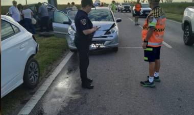 Choque en cadena en RN 19, cerca de San Francisco 