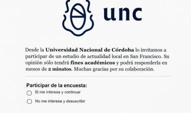 Alerta por una encuesta falsa: la UNC desmintió un supuesto estudio sobre la actualidad política de San Francisco