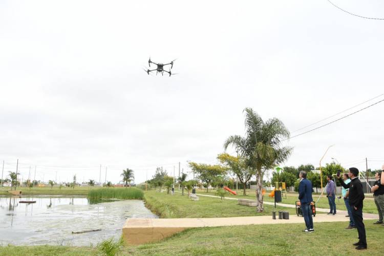 El municipio llevó a cabo la primera fumigación con drone en el marco de la lucha contra el dengue