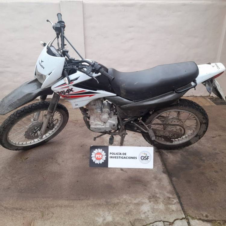 Frontera: PDI recuperó una moto robada